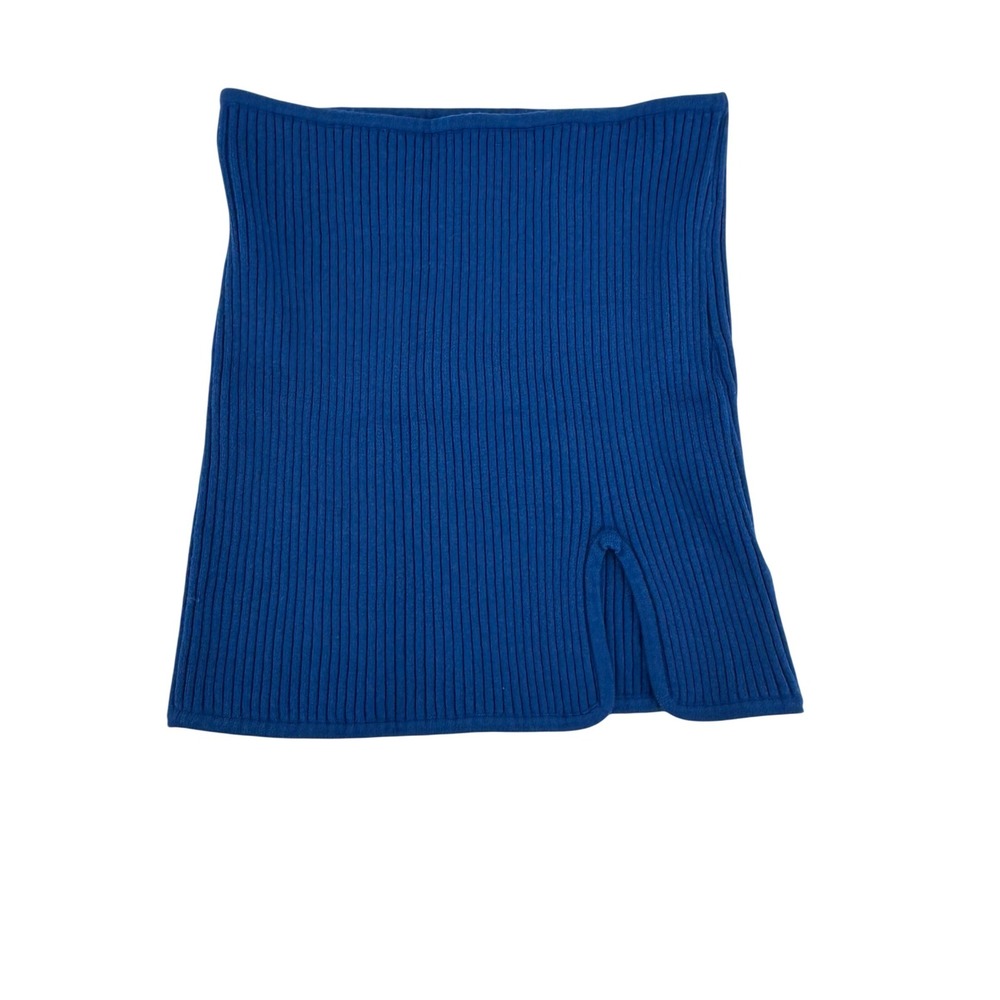 Anthropologie Nia Blue Ribbed Knit Tube Top Scoop‎ Neck Sleeveless Women Small